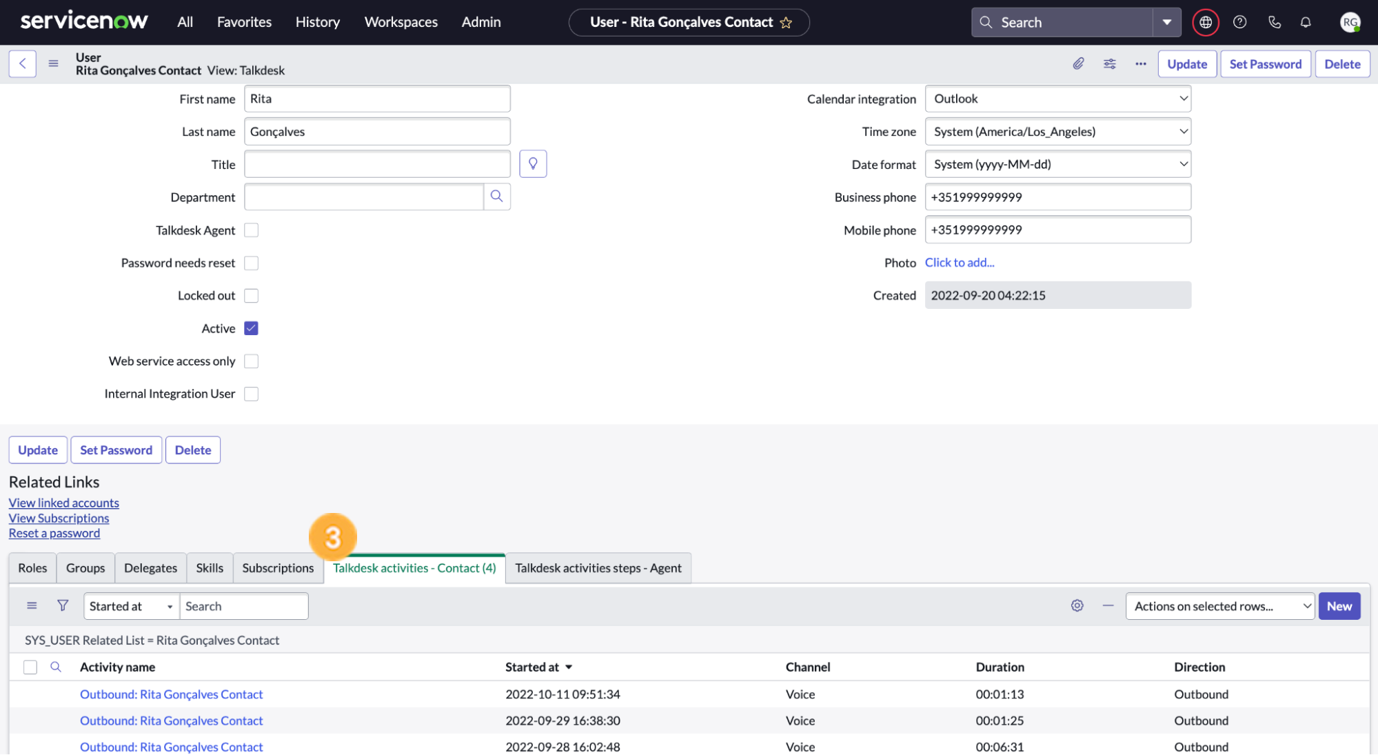 Talkdesk Activities in ServiceNow Knowledge Base