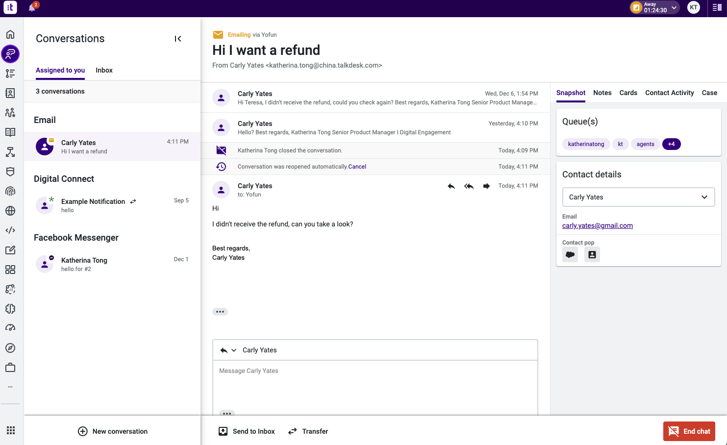 Talkdesk Digital Engagement: Cross-Channel Features For Agents ...