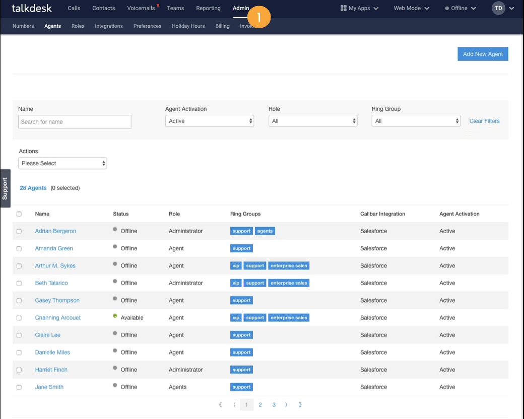 Enabling Extensions on Agents and Phone Numbers Talkdesk Support