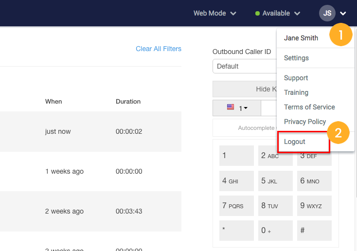 Logging out of Talkdesk – Knowledge Base