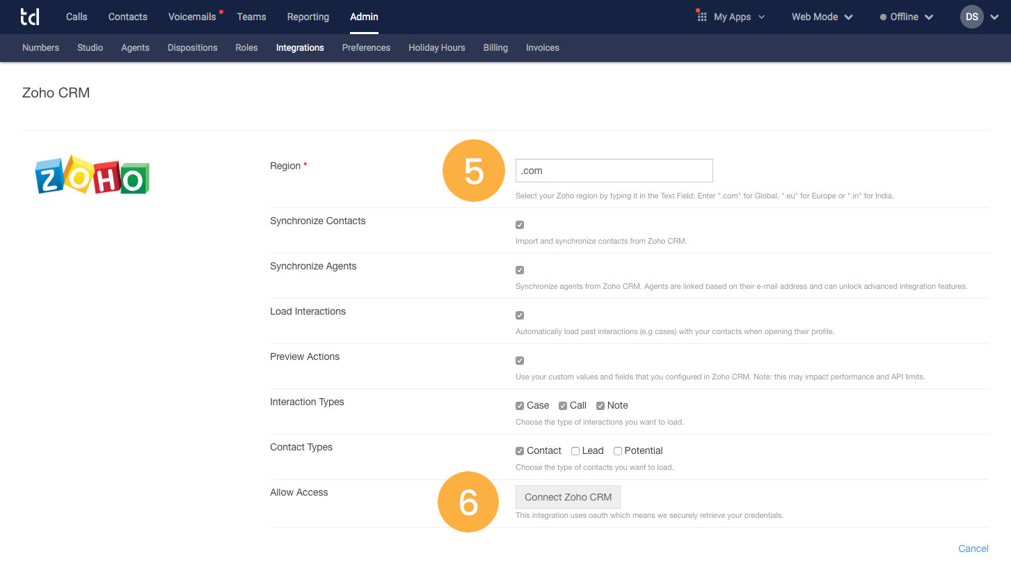 Activación de la Integración con Zoho – Knowledge Base