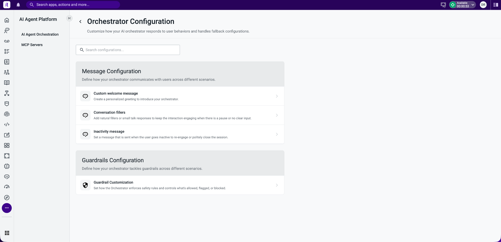 コメント用ページ　他依頼やりとりetc AI Agent Platform: Settings - Custom Welcome Message – Knowledge Base