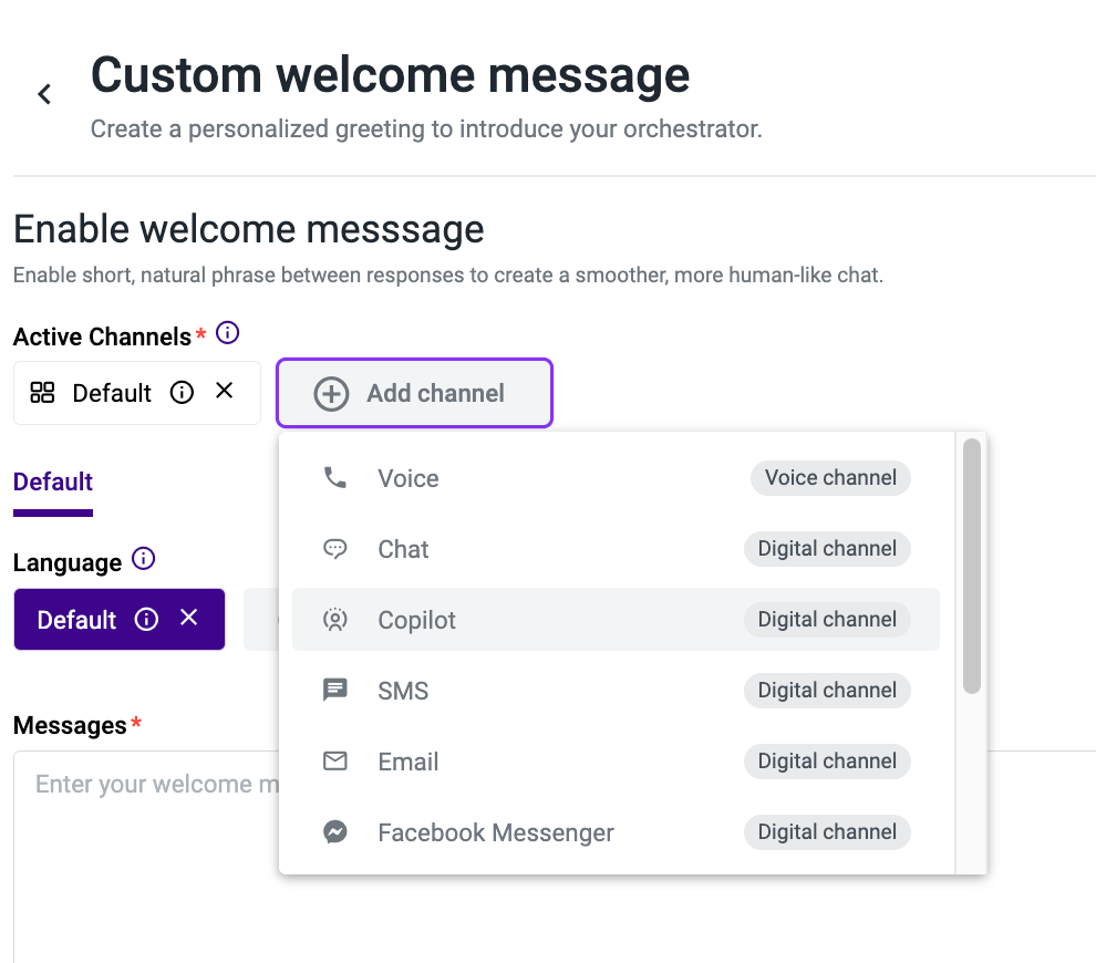 コメント用ページ　他依頼やりとりetc AI Agent Platform: Settings - Custom Welcome Message – Knowledge Base