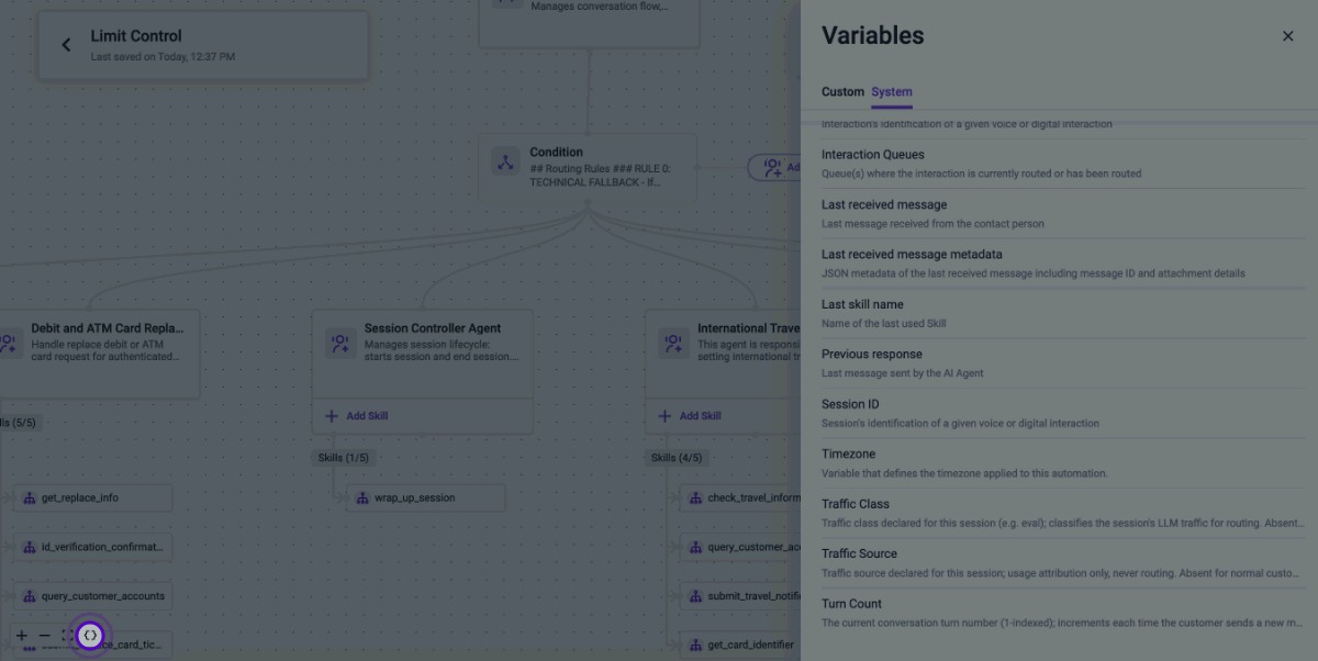 Turn Count in the System tab of the Variables panel.