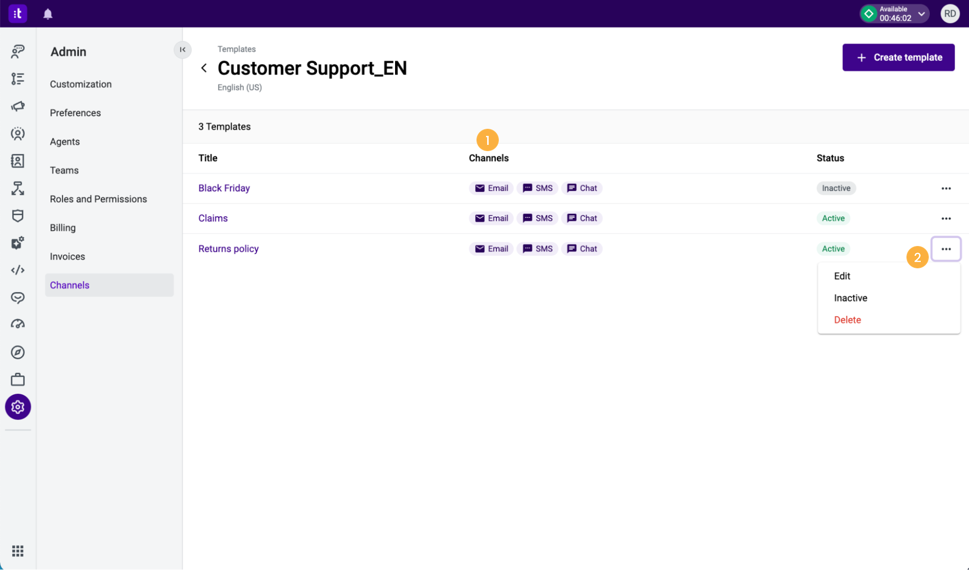 Talkdesk Digital Engagement: Cross-Channel Features for Administrators –  Knowledge Base